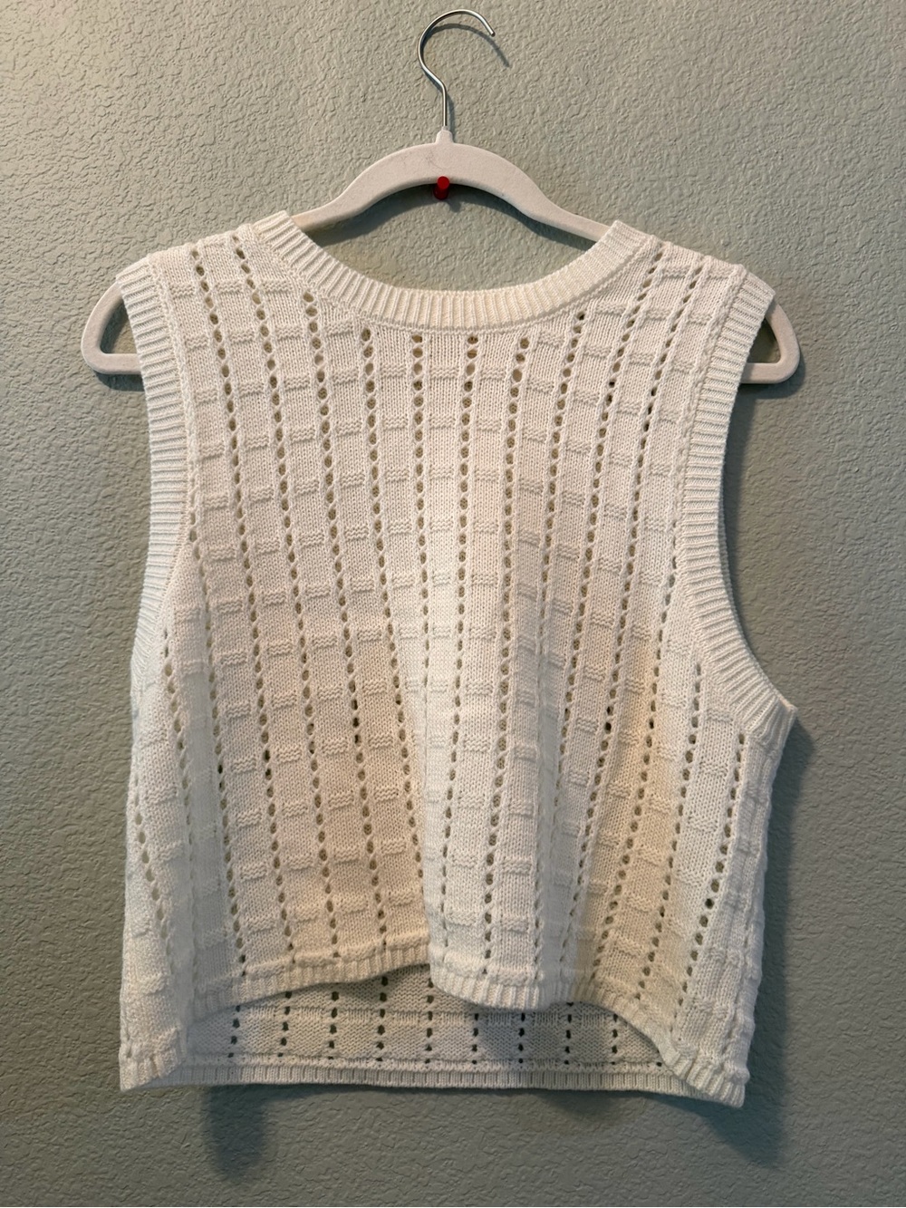 By Together Cream Pointelle Sleeveless Knit Tank